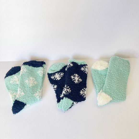 3 Pairs Women’s Fuzzy Cozy Slipper Socks Winter Warm Soft Plush Blue Size 9-11 - Picture 13 of 14